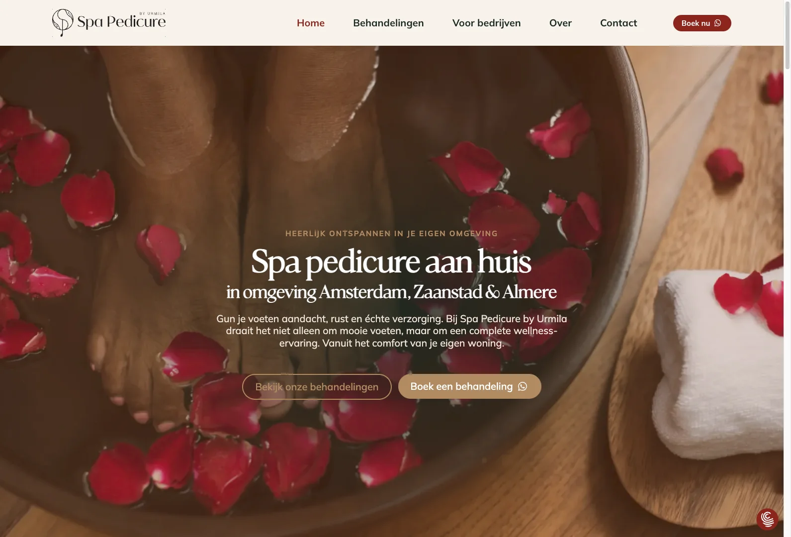 Spa Pedicure by Urmila website door studio eleva