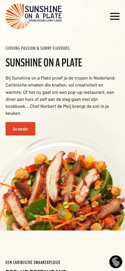 Sunshine on a plate mobile website by studio eleva1
