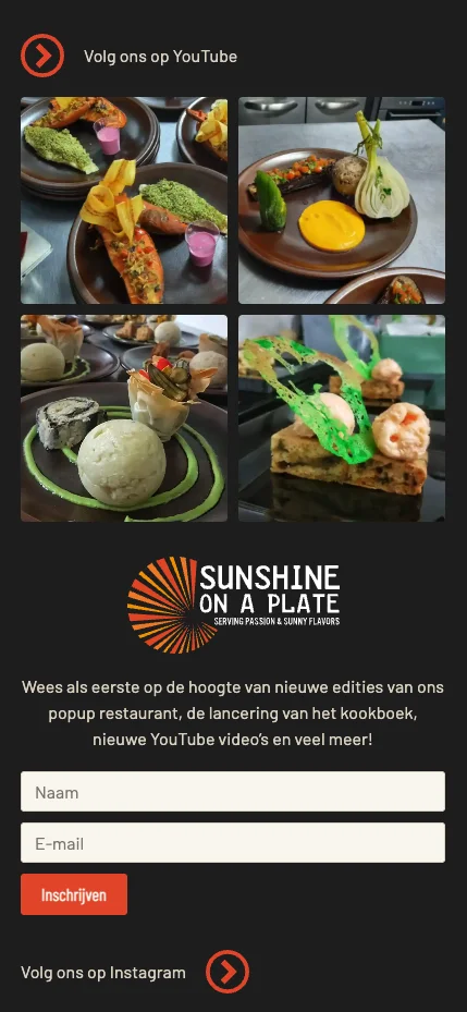Sunshine on a plate mobile website by studio eleva5